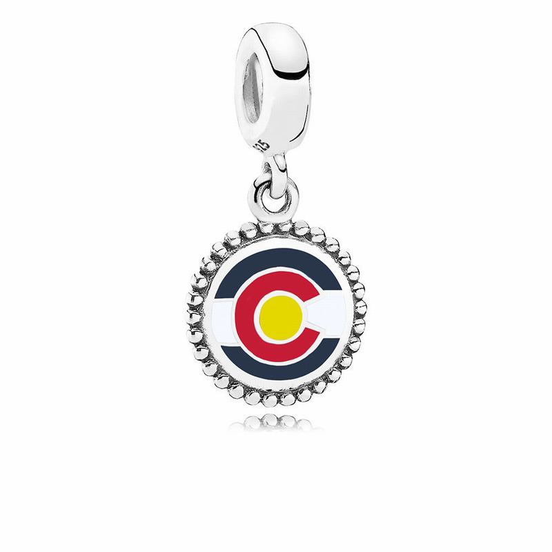 Pandora Colorado Flag Dangle Charm - Sterling Silver/Enamel/Red - Canada | CL4784MI